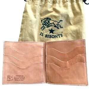 Il Bisonte' Tan Bi-Fold Leather Wallet - Made in Italy